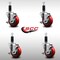 Service Caster 3.5'' SS Red Poly Swivel 1-1/8'' Expanding Stem Caster Set with Brake, 4PK SCC-SSEX20S3514-PPUB-RED-TLB-118-4 - alternate 3